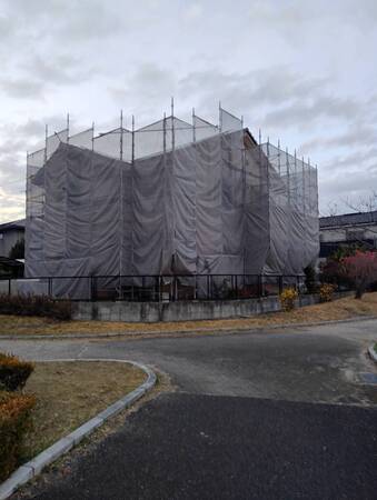 足場掛け・払い終わりました😄